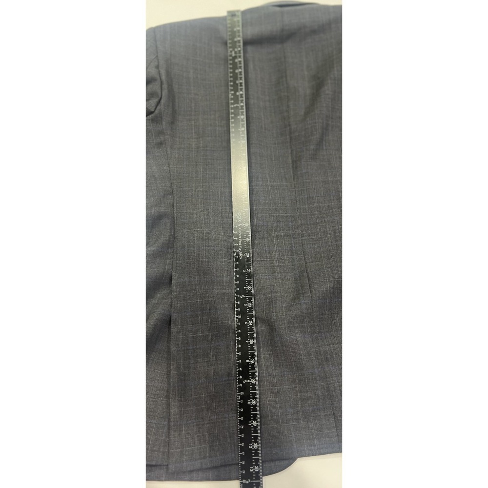 Jos A Bank Executive Suit Coat Mens 42L Gray Plaid Tailored Fit 100% Wool Jacket - Picture 6 of 7